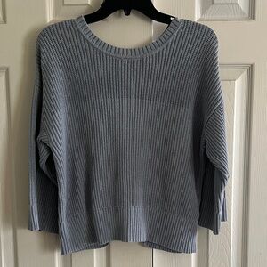 CAbi Women's Soft Blue Textured Crew Neck Sweater